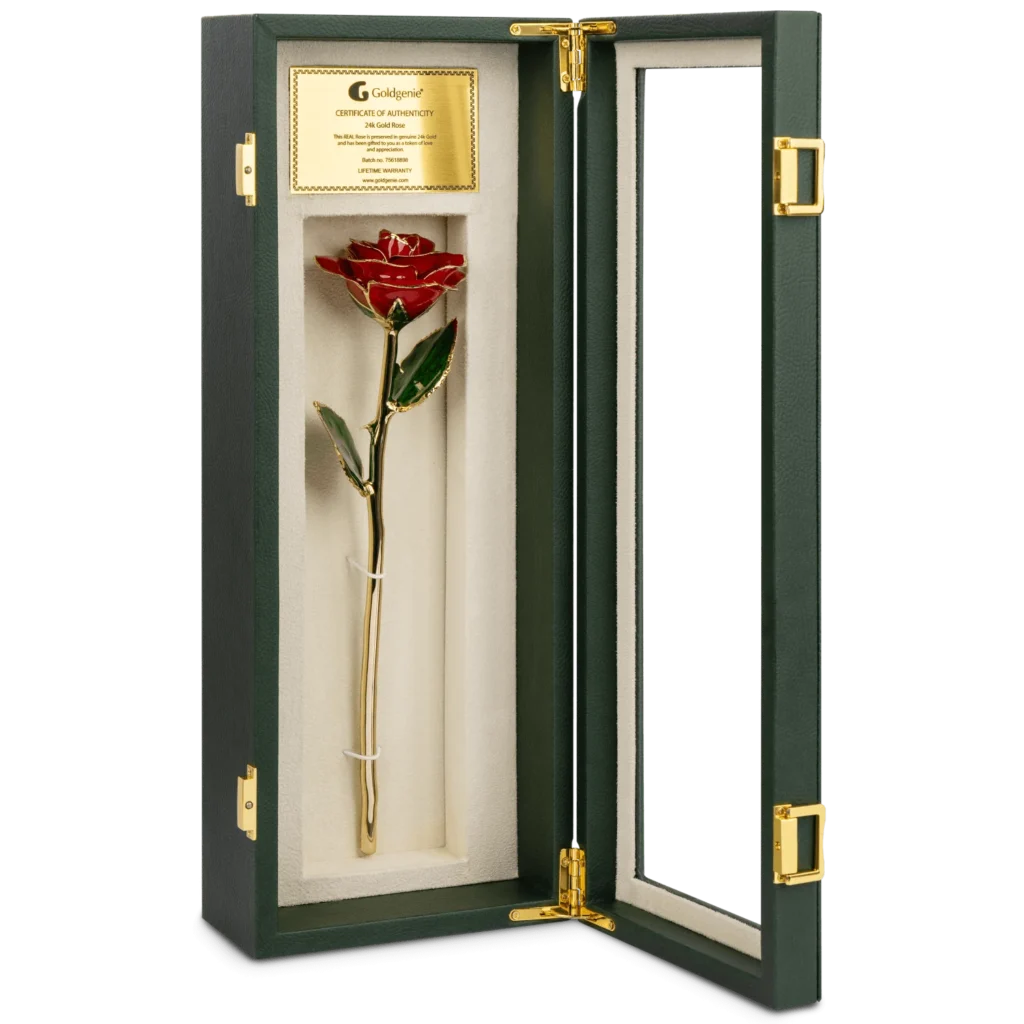 24k Gold Red Rose