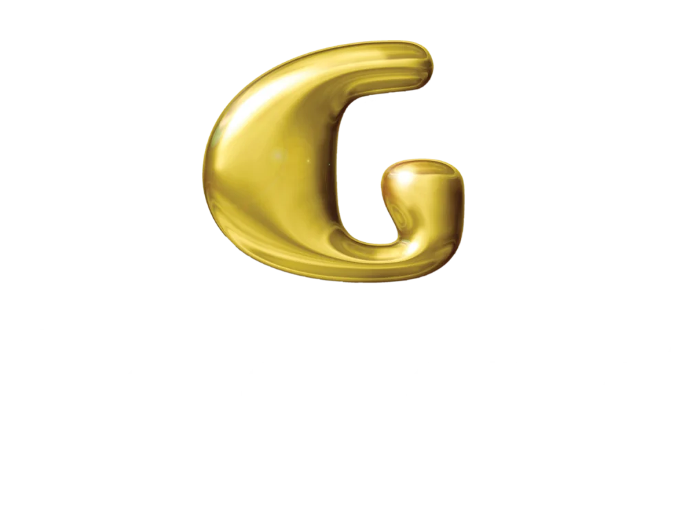 Goldgenie 24k Gold Gifts & Customisation Co. white logo vertical