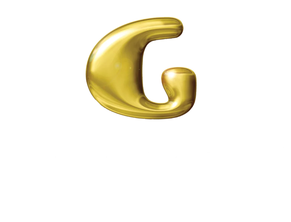 Goldgenie LONDON DUBAI LOS ANGELES white logo vertical