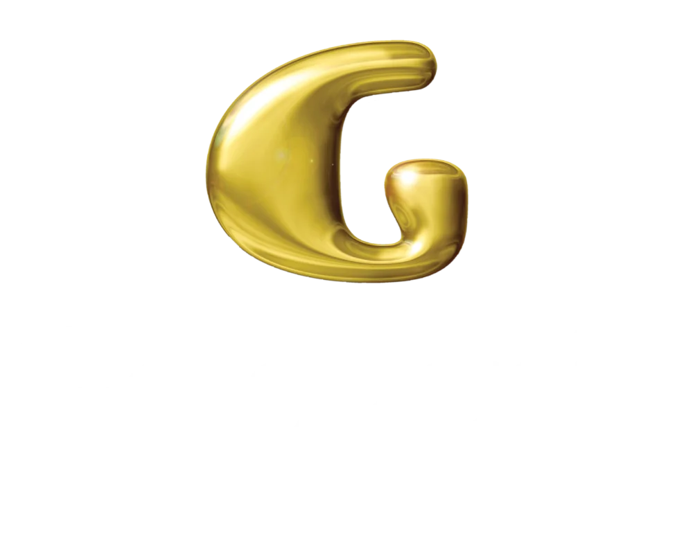 Goldgenie LONDON DUBAI white logo vertical