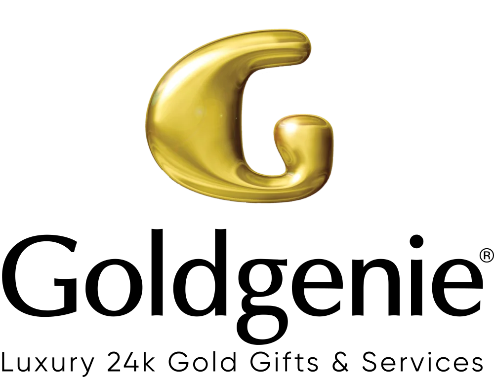 Goldgenie Luxury 24k Gold Gifts & Services black logo vertical