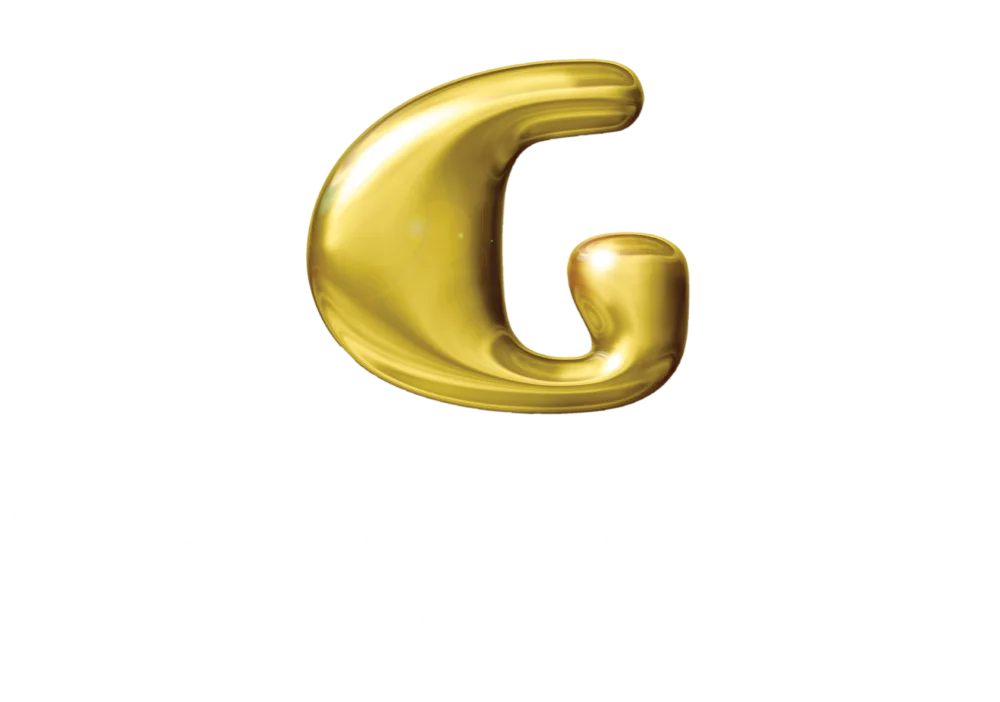 Goldgenie white logo vertical