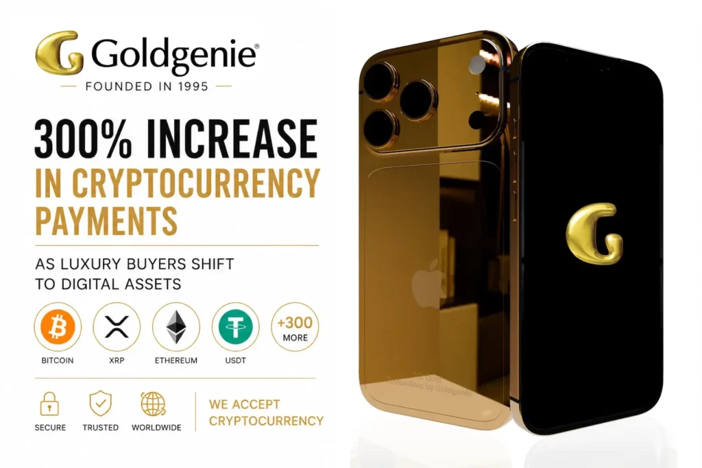 Goldgenie Reports 300% Increase in Cryptocurrency Payments as Luxury Buyers Shift to Digital Assets
